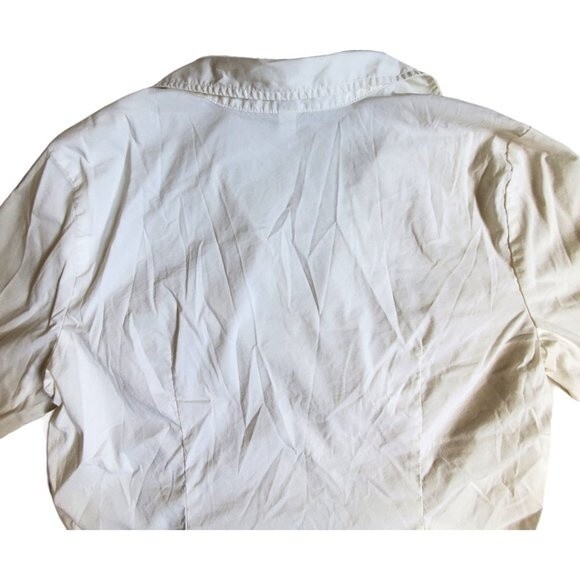 Old Navy Stretch white 3/4 sleeve collared tie front top sz XL - Picture 4 of 12